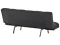 Miniatyrbilde 8 av 11: Sovesofa Svart Boucle Stoff Polstret 3-seter Liggende Ryggstøtte Firkantet Quiltet