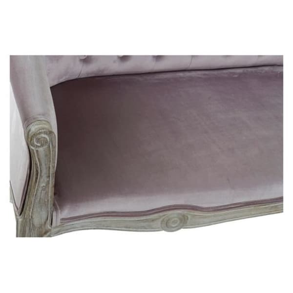 Traditionell soffa i polyester och trä - Vit - 107 x 61 x 71 cm