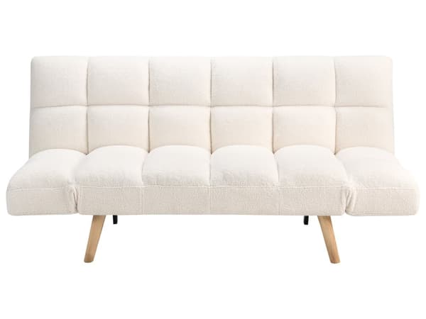 Sovesofa Hvid Boucle 2 Personers Moderne Blød Sofa Sofaseng To Personers Designsofa Praktisk Splitback Stofsofa God Liggekomfort