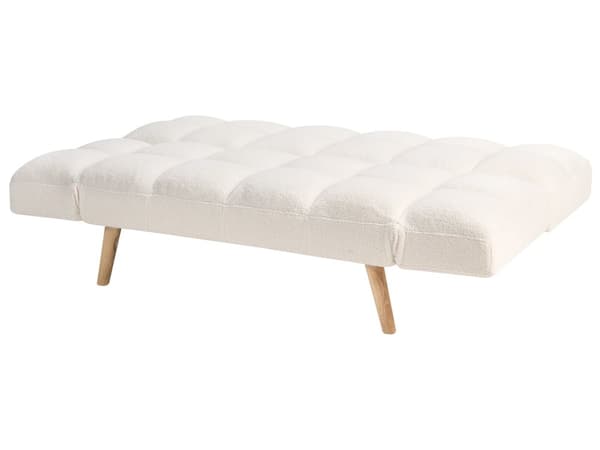 Sovesofa Hvid Boucle 2 Personers Moderne Blød Sofa Sofaseng To Personers Designsofa Praktisk Splitback Stofsofa God Liggekomfort