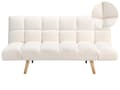 Miniatyrbillede 1 af 11: Sovesofa Hvid Boucle 2 Personers Moderne Blød Sofa Sofaseng To Personers Designsofa Praktisk Splitback Stofsofa God Liggekomfort