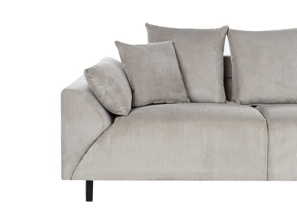 Hjørnesofa med Open End Lysegrå Fløjl Polyester 4 Personers Sofa L Formet Sofa Dyb Blød Stofsofa Design Venstrevendt