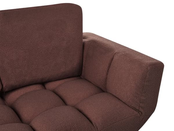 Sovesofa Brun Boucle 2 Personers Moderne Blød Sofa Sofaseng To Personers Designsofa Praktisk Splitback Stofsofa God Liggekomfort