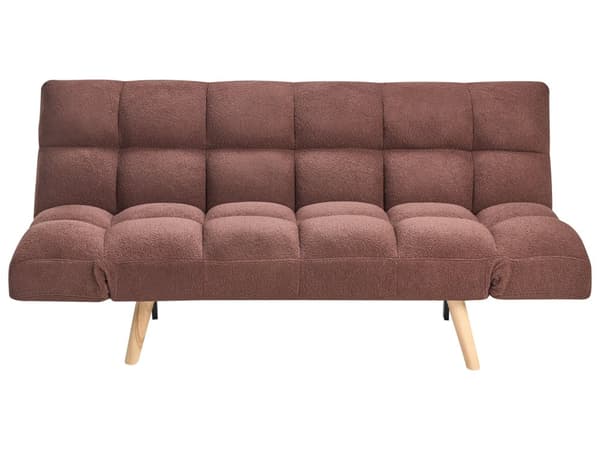 Sovesofa Brun Boucle 2 Personers Moderne Blød Sofa Sofaseng To Personers Designsofa Praktisk Splitback Stofsofa God Liggekomfort