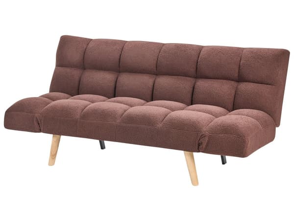 Sovesofa Brun Boucle 2 Personers Moderne Blød Sofa Sofaseng To Personers Designsofa Praktisk Splitback Stofsofa God Liggekomfort