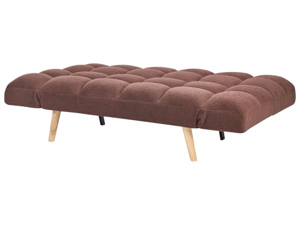 Sovesofa Brun Boucle 2 Personers Moderne Blød Sofa Sofaseng To Personers Designsofa Praktisk Splitback Stofsofa God Liggekomfort