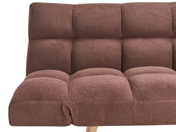 Sovesofa Brun Boucle 2 Personers Moderne Blød Sofa Sofaseng To Personers Designsofa Praktisk Splitback Stofsofa God Liggekomfort