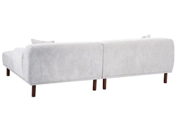 Hörnsoffa Ljusgrå Tyg Vänster Vattenavvisande Klädsel 3-sits Minimalistisk Stil