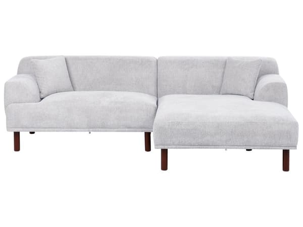 Hörnsoffa Ljusgrå Tyg Vänster Vattenavvisande Klädsel 3-sits Minimalistisk Stil