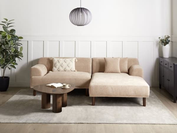 Hörnsoffa Vänster Beige Vattenavvisande Klädsel 3-sitsig Minimalistisk Stil