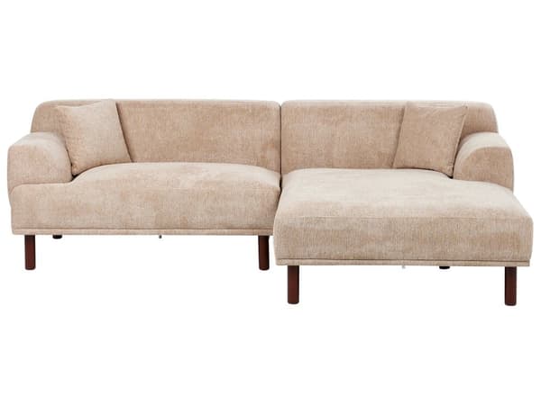 Hörnsoffa Vänster Beige Vattenavvisande Klädsel 3-sitsig Minimalistisk Stil