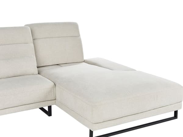 Hörnsoffa Vänster Beige Polyesterklädsel Stålben Justerbara Armstöd och Ryggstöd Vardagsrumsmöbler