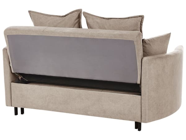 Bäddsoffa 2-sits Taupe Sovfunktion Profilerade Armstöd