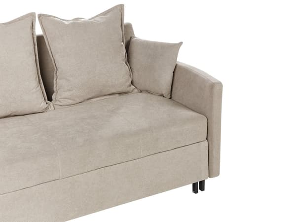 Bäddsoffa 2-sits Taupe Sovfunktion Profilerade Armstöd