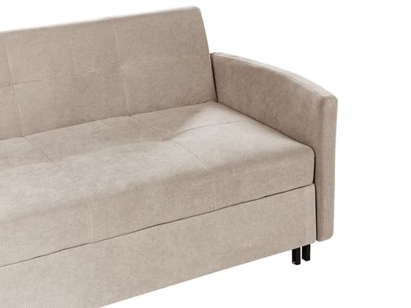 Bäddsoffa 2-sits Taupe Sovfunktion Profilerade Armstöd