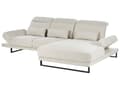 Miniatyrbilde 8 av 11: Venstre Hjørnesofa Lys beige Polyester Polstring Stålben Justerbare Armlener og Ryggstøtte Stue Møbler