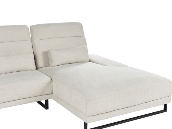 Venstre Hjørnesofa Lys beige Polyester Polstring Stålben Justerbare Armlener og Ryggstøtte Stue Møbler
