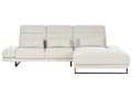 Miniatyrbilde 1 av 11: Venstre Hjørnesofa Lys beige Polyester Polstring Stålben Justerbare Armlener og Ryggstøtte Stue Møbler