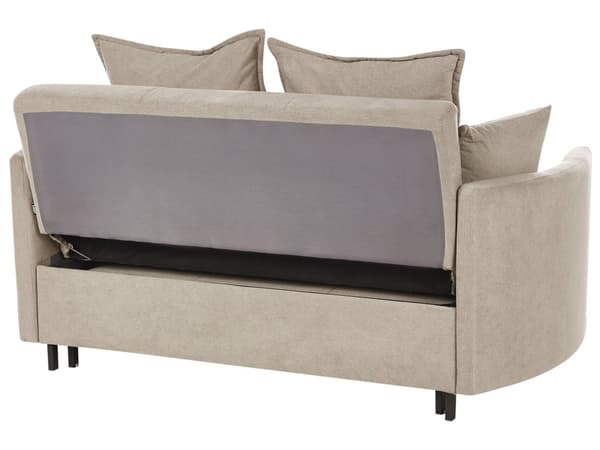 2 seters Sovesofa Taupe Sovefunksjon Profilerte Armlener Moderne Design