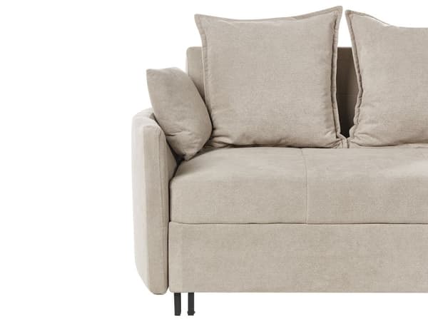 2 seters Sovesofa Taupe Sovefunksjon Profilerte Armlener Moderne Design