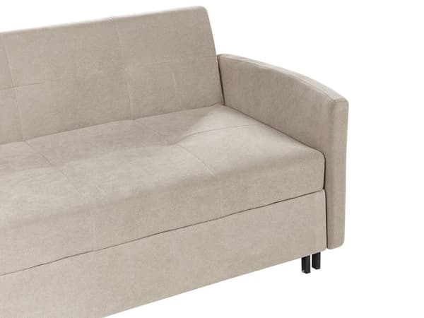 2 seters Sovesofa Taupe Sovefunksjon Profilerte Armlener Moderne Design