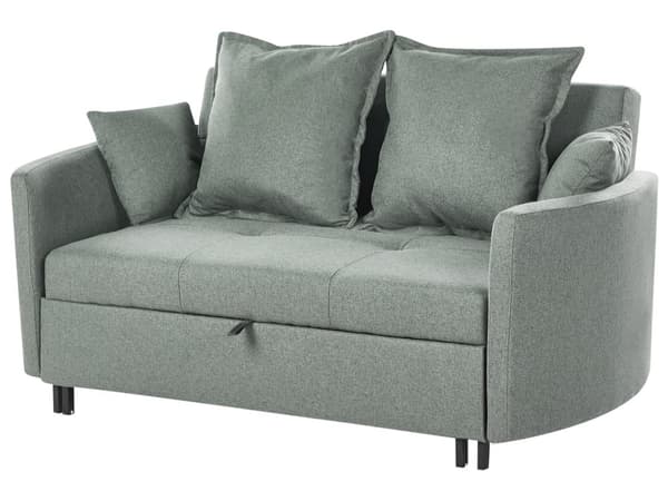 2 seters Sovesofa Grønn Sovefunksjon Profilerte Armlener Moderne Design