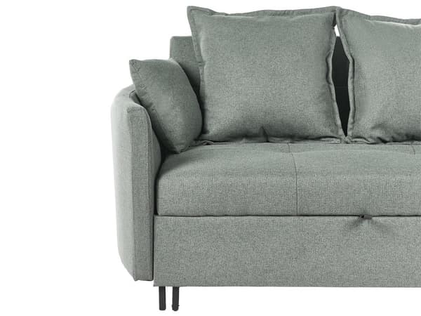 2 seters Sovesofa Grønn Sovefunksjon Profilerte Armlener Moderne Design