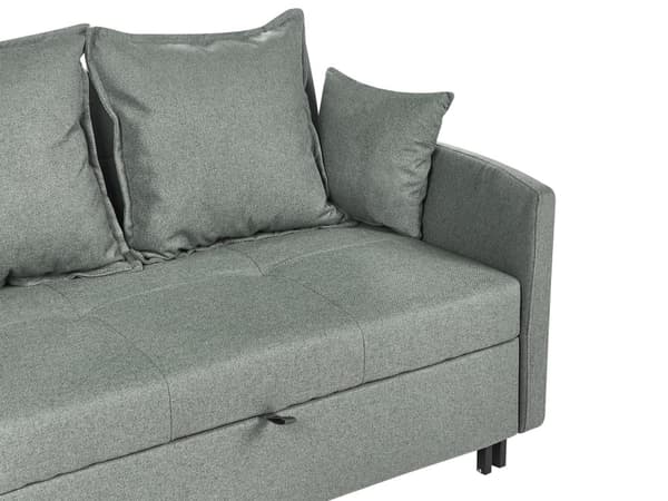 2 seters Sovesofa Grønn Sovefunksjon Profilerte Armlener Moderne Design