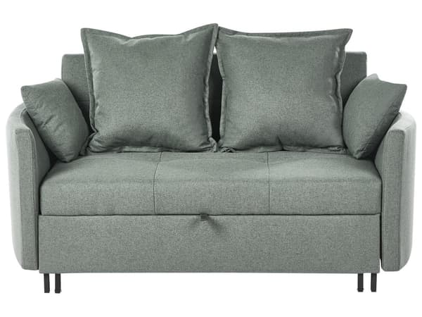 2 seters Sovesofa Grønn Sovefunksjon Profilerte Armlener Moderne Design
