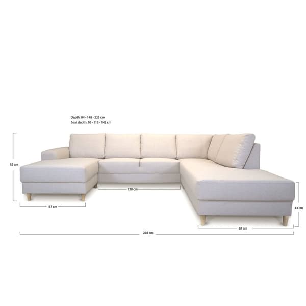 Nordic U-soffa högervänd grön.