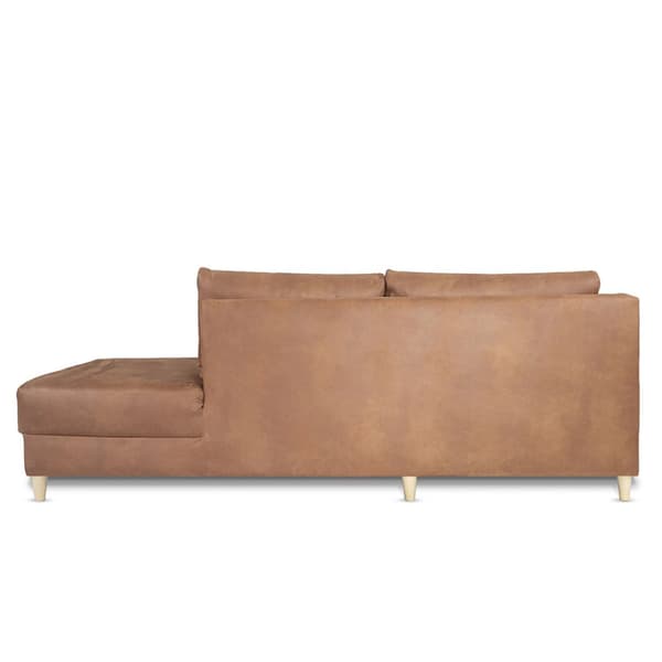 Nordic U-sofa højrevendt cognac farvet læder.