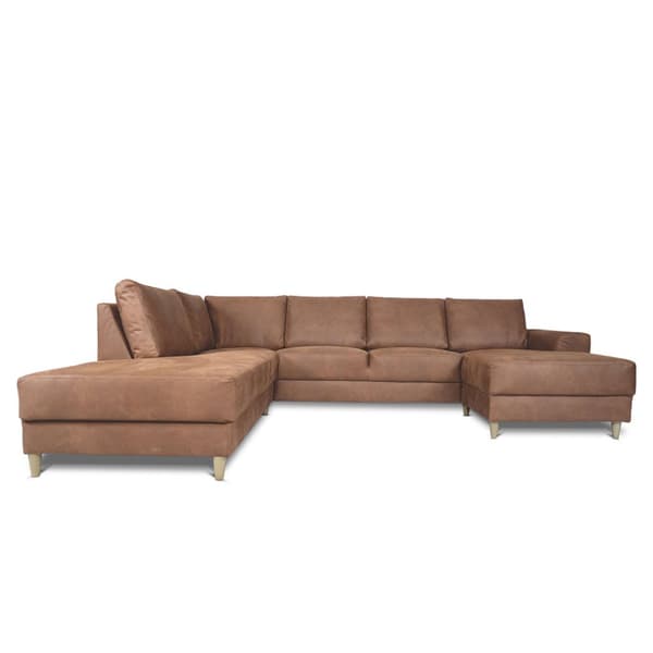 Nordic U-soffa vänster cognacfärgad läder.