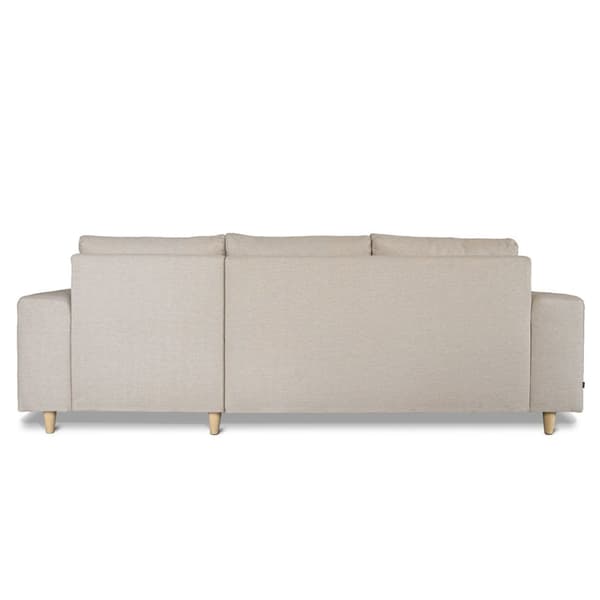Nordic sofa med chaiselong højrevendt lys beige.