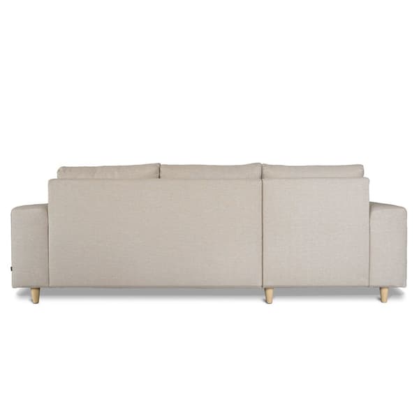 Nordic soffa med schäslong vänster ljus beige.