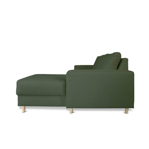 Nordic soffa med schäslong högervänd grön.