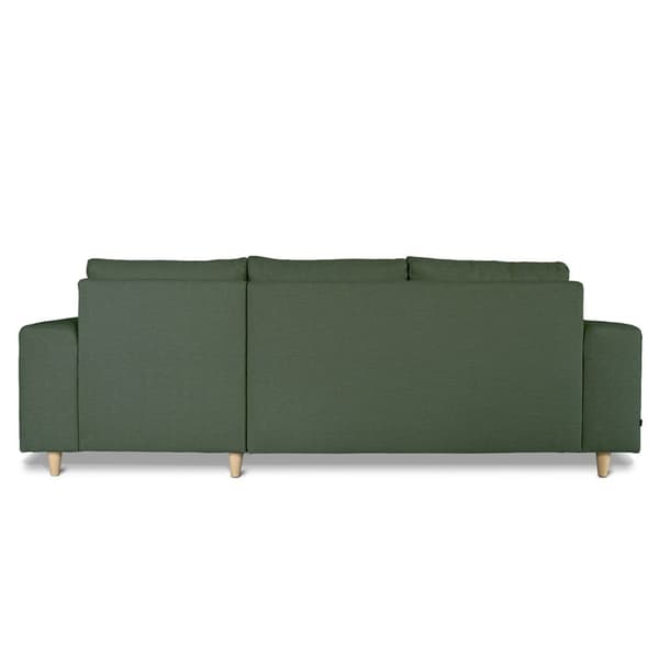 Nordic soffa med schäslong högervänd grön.