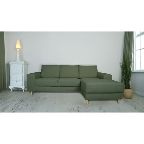 Nordic soffa med schäslong högervänd grön.