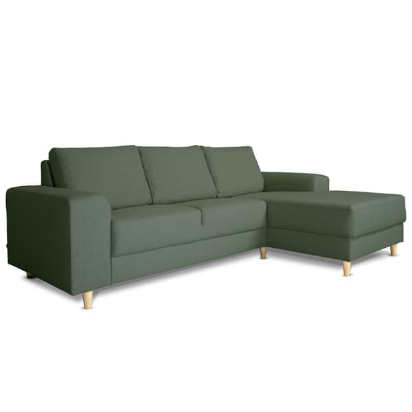 Nordic soffa med schäslong högervänd grön.