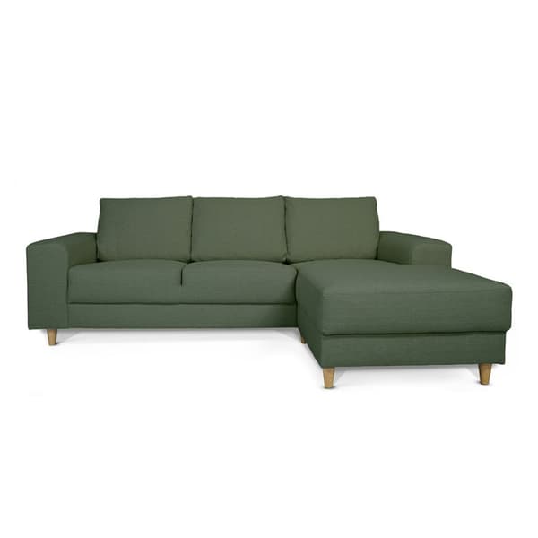 Nordic soffa med schäslong högervänd grön.