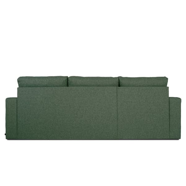 Odin sovesofa , hjørnesofa med opbevaring højre, venstrevendt grøn.