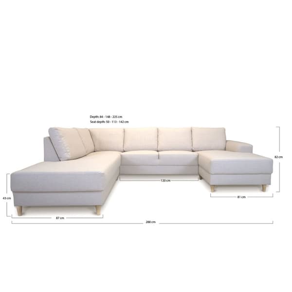 Nordic Usofa venstrevent lyse beige.