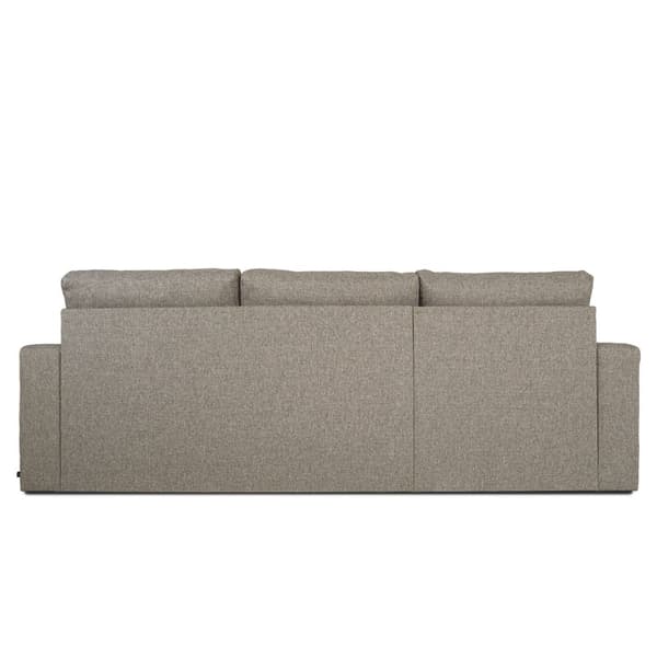 Odin sovesofa, hjørnesofa med lagring høyre eller venstrevent grå sandfarget.