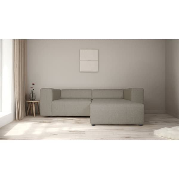 Heaven sofa med sjeselong høyre eller venstrevent grå sandfarget.