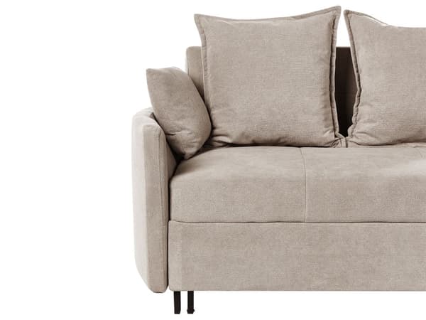 Sovesofa Taupe Polyester 2 Personers Smart Sofaseng med Udtræk Kompakt Sofa Sove Udtræksseng Komfort Sovebriks med Splitback til Teenager