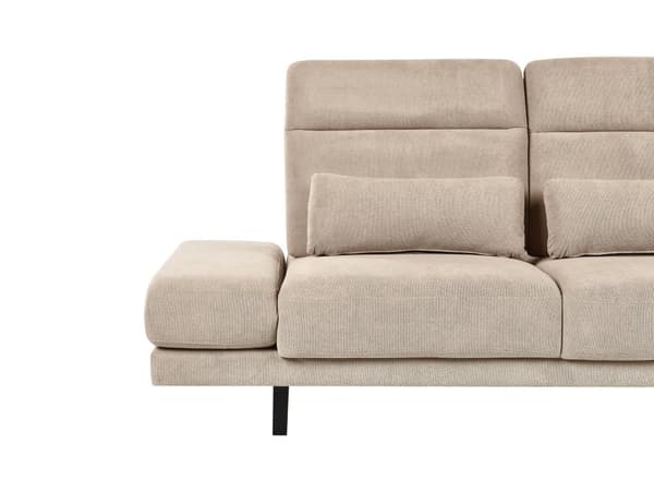 Hjørnesofa med Open End Taupe Stof Polyester 4 Personers Sofa med Chaiselong L Formet Sofa Dyb Blød Stofsofa Design Venstrevendt