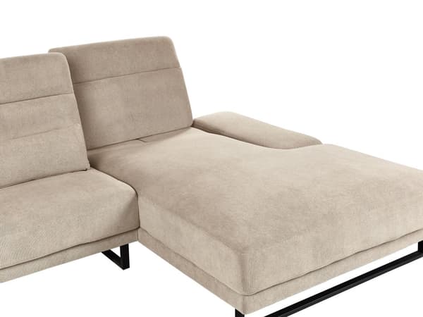 Hjørnesofa med Open End Taupe Stof Polyester 4 Personers Sofa med Chaiselong L Formet Sofa Dyb Blød Stofsofa Design Venstrevendt
