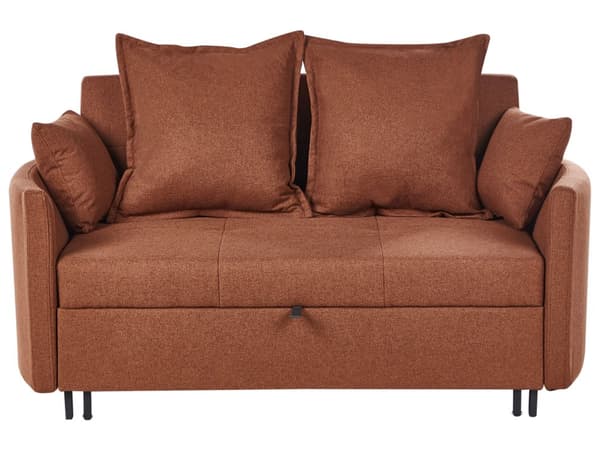 Sovesofa Brun Polyester 2 Personers Smart Sofaseng med Udtræk Kompakt Sofa Sove Udtræksseng Komfort Sovebriks med Splitback til Teenager