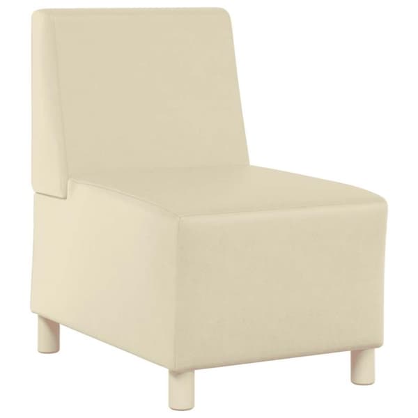 Soffstol gräddvit 55 cm konstläder