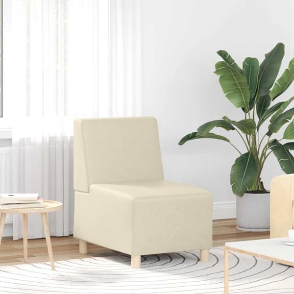 Soffstol gräddvit 55 cm konstläder