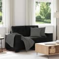 Miniatyrbild 1 av 2: Loveseat soffa svart 120 cm sammet